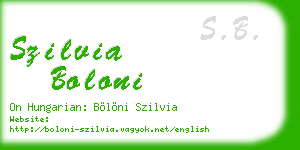 szilvia boloni business card