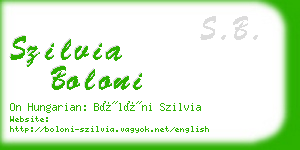 szilvia boloni business card